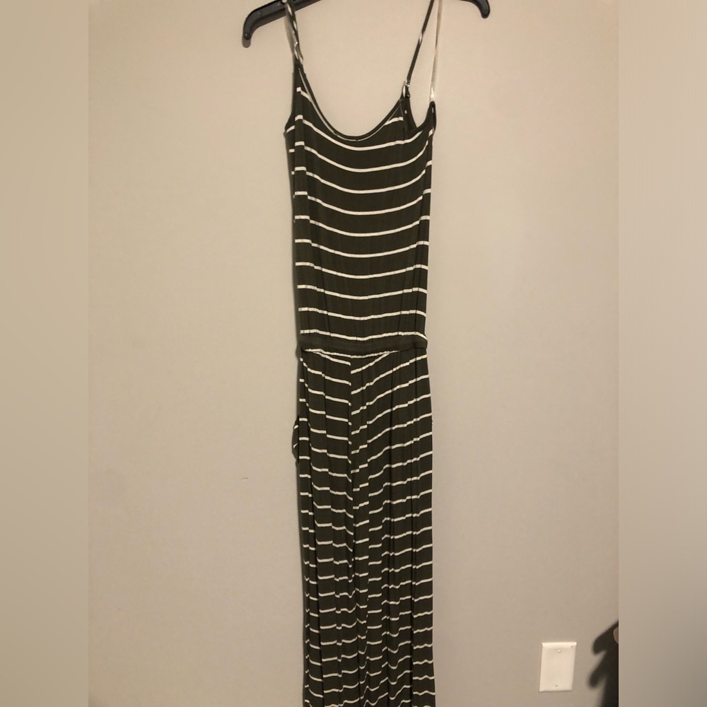 Black and White Striped Jumpsuit